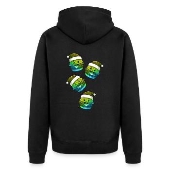 Burger Bande dessinée de Noël - Veste à capuche bio Premium Unisexe - noir - Dos - Nico (187cm)
