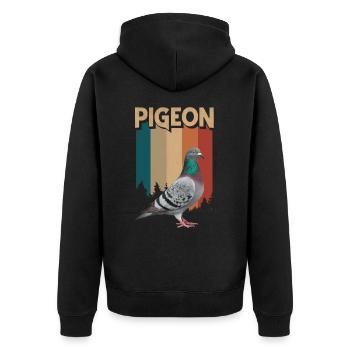 Pigeon Pigeons Animal Oiseau - Veste à capuche bio Premium Unisexe - noir - Dos - Nico (187cm)