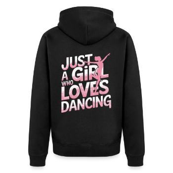 Tanzen Tänzer Tanzen - Unisex Premium Bio Zip Hoodie - Schwarz - Hinten - Nico (187cm)