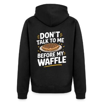 Waffles Breakfast Sweets - Unisex Premium Organic Zip Hoodie - black - Back - Nico (187cm)