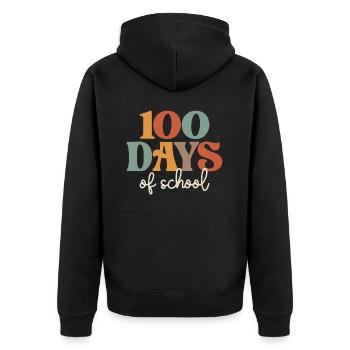 Groovy 100 jours d’école - Rétro pour les enfants Enseignant - Veste à capuche bio Premium Unisexe - noir - Dos - Nico (187cm)