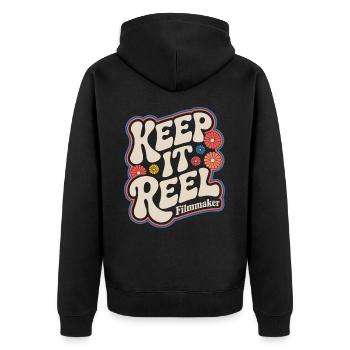 Filmemacher Filmregisseur Kameramann Film - Unisex Premium Bio Zip Hoodie - Schwarz - Hinten - Nico (187cm)