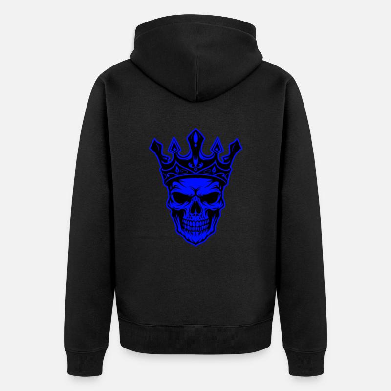 Crâne Roi Couronne Squelette - Veste à capuche bio Premium Unisexe - noir
