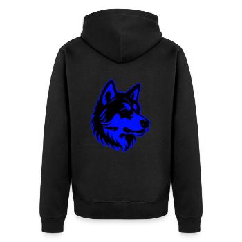 Portrait d’animal de chien Akita - Veste à capuche bio Premium Unisexe - noir - Dos - Nico (187cm)