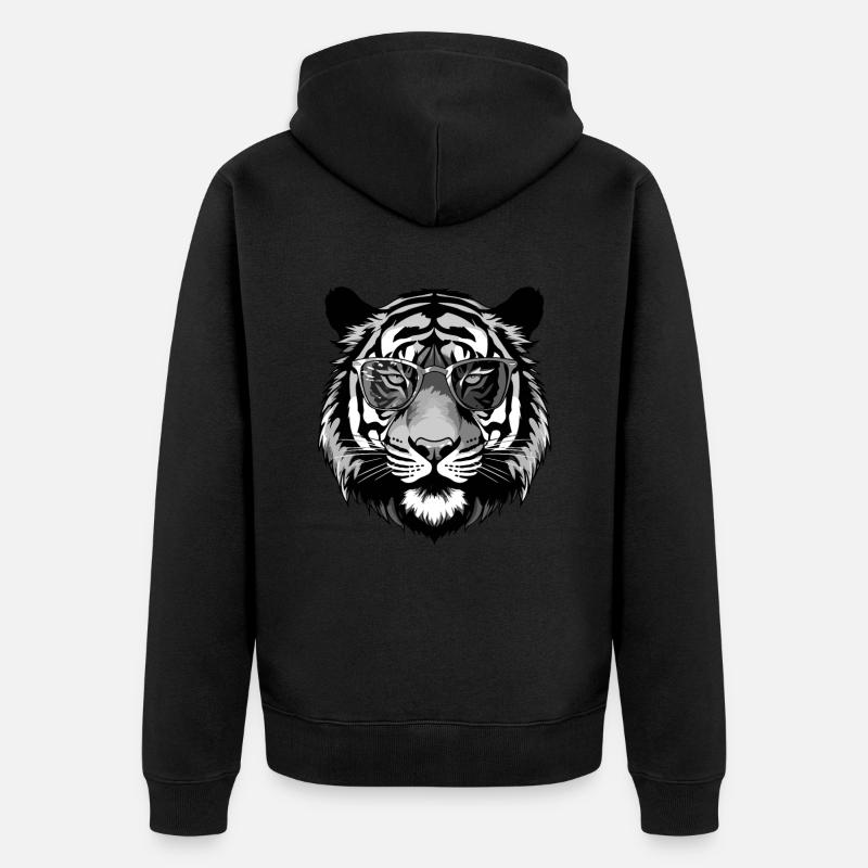 Fête cool hipster tigre - Veste à capuche bio Premium Unisexe - noir