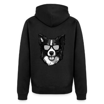Border Collie Chien Hipster Cool Party - Veste à capuche bio Premium Unisexe - noir - Dos - Nico (187cm)