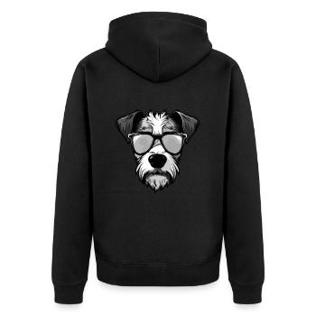 Jack Russel Terrier Hund Porträt Cool - Unisex Premium Bio Zip Hoodie - Schwarz - Hinten - Nico (187cm)