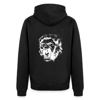 Tête de Lion - Veste à capuche bio Premium Unisexe - noir - Dos - Nico (187cm)