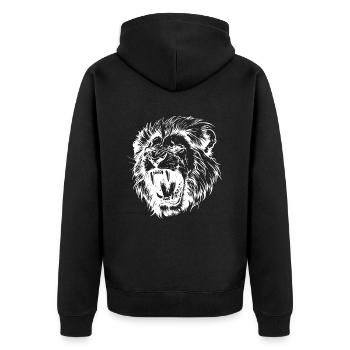 Tête d’animal de lion - Veste à capuche bio Premium Unisexe - noir - Dos - Nico (187cm)