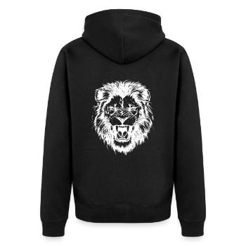 Löwe Design - Unisex Premium Organic Zip Hoodie - black - Back - Nico (187cm)
