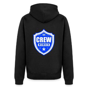 Crew Member - Unisex Premium Organic Zip Hoodie - black - Back - Nico (187cm)