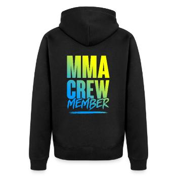 Mma Crew - Unisex Premium Bio Zip Hoodie - Schwarz - Hinten - Nico (187cm)