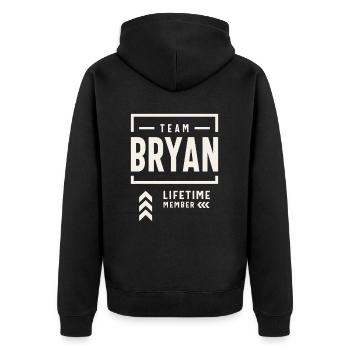 Team Bryan Lebenslanges Mitglied Lustiger Name Bryan - Unisex Premium Bio Zip Hoodie - Schwarz - Hinten - Nico (187cm)