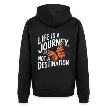 Schmetterling Monarchfalter Bunt Schmetterlinge - Unisex Premium Bio Zip Hoodie - Schwarz - Hinten - Nico (187cm)