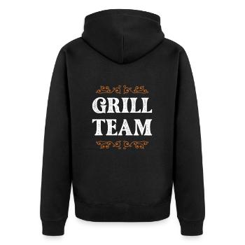 Grill Crew - Unisex Premium Bio Zip Hoodie - Schwarz - Hinten - Nico (187cm)