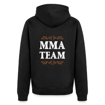 Mma Crew - Unisex Premium Bio Zip Hoodie - Schwarz - Hinten - Nico (187cm)