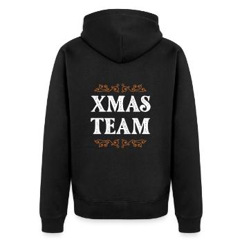 Xmas Team - Unisex Premium Bio Zip Hoodie - Schwarz - Hinten - Nico (187cm)