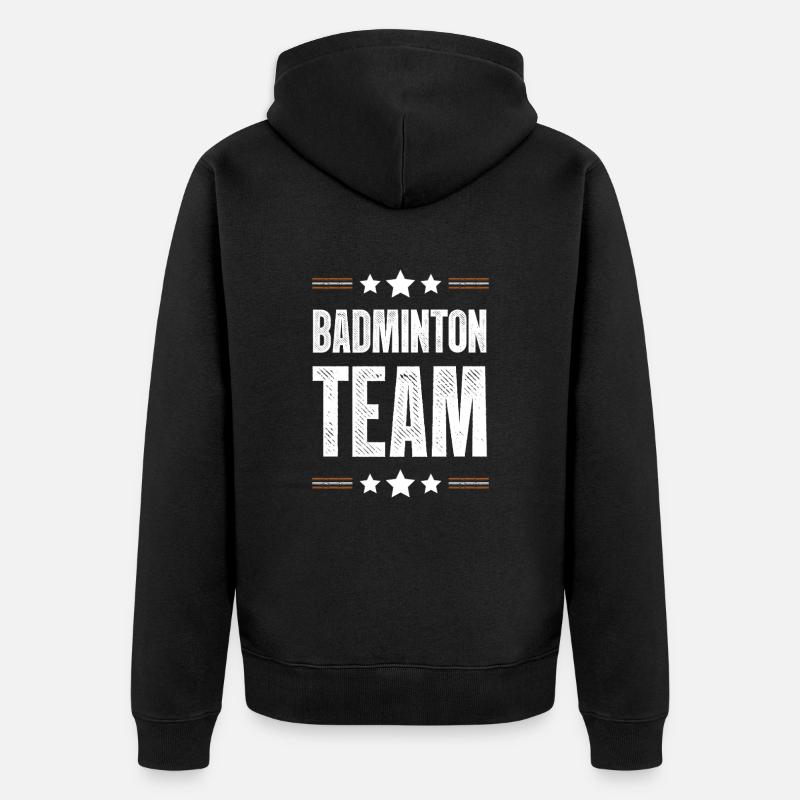 Équipe de badminton - Veste à capuche bio Premium Unisexe - noir