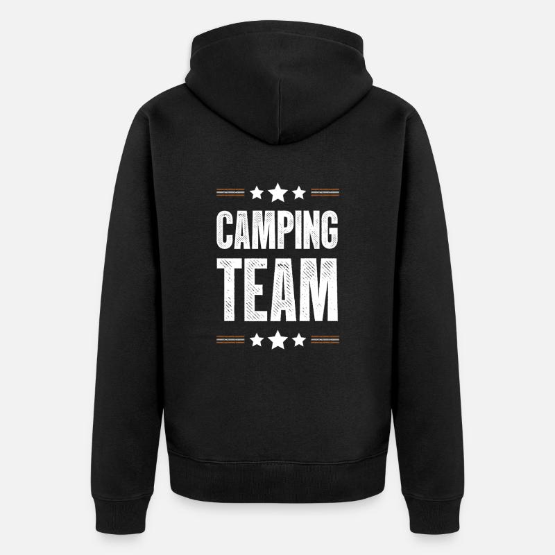Camping Team - Unisex Premium Bio Zip Hoodie - Schwarz
