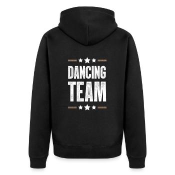 Dancing Team - Unisex Premium Bio Zip Hoodie - Schwarz - Hinten - Nico (187cm)