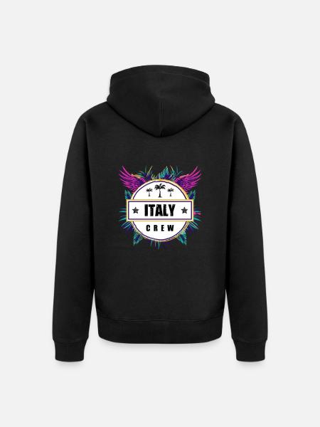 Italy Crew Tropical - Unisex Premium Organic Zip Hoodie - black