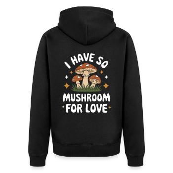 Mushroom Mushrooms Funghi Mushroom - Unisex Premium Organic Zip Hoodie - black - Back - Nico (187cm)