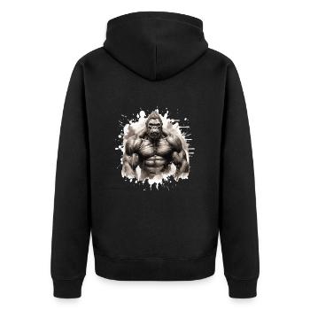 Gorille Bodybuilding Beast - Veste à capuche bio Premium Unisexe - noir - Dos - Nico (187cm)