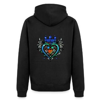 Cœur Couronne d’Amour - Veste à capuche bio Premium Unisexe - noir - Dos - Nico (187cm)