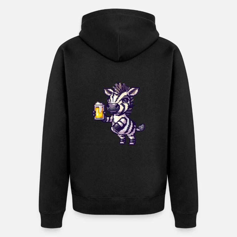 Bière Zebra Pixel - Veste à capuche bio Premium Unisexe - noir