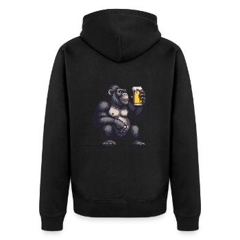 Bière Gorilla Pixel - Veste à capuche bio Premium Unisexe - noir - Dos - Nico (187cm)