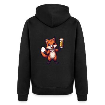 Bière Fuchs Pixel - Veste à capuche bio Premium Unisexe - noir - Dos - Nico (187cm)