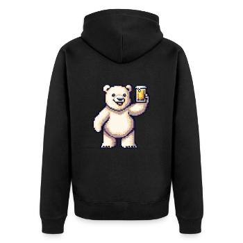 Bière Polar Bear Pixel - Veste à capuche bio Premium Unisexe - noir - Dos - Nico (187cm)