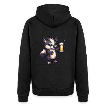 Skunk Pixel Bière - Veste à capuche bio Premium Unisexe - noir - Dos - Nico (187cm)