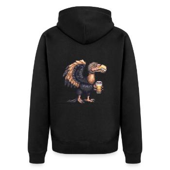 Harpy Bird Pixel Beer - Unisex Premium Organic Zip Hoodie - black - Back - Nico (187cm)