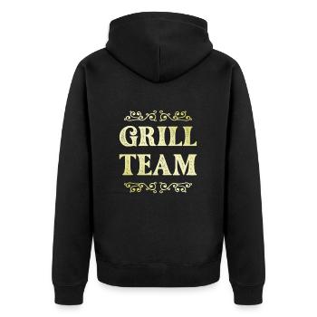 Grill Team - Unisex Premium Bio Zip Hoodie - Schwarz - Hinten - Nico (187cm)