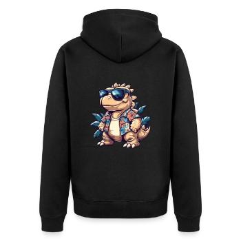 Dinosaure stégosaure été - Veste à capuche bio Premium Unisexe - noir - Dos - Nico (187cm)