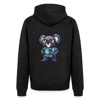 Koala Comic Funny Summer - Unisex Premium Organic Zip Hoodie - black - Back - Nico (187cm)