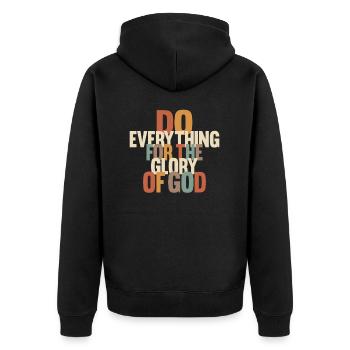 Do Everything for the Glory of God - Unisex Premium Organic Zip Hoodie - black - Back - Nico (187cm)