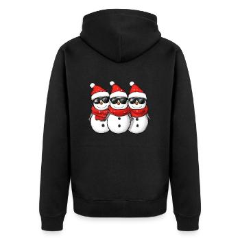 Cool Snowman Christmas - Unisex Premium Organic Zip Hoodie - black - Back - Nico (187cm)