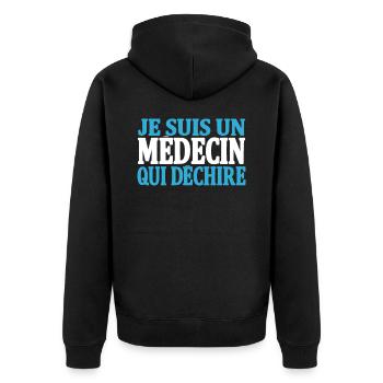Je suis un médecin qui déchire - Veste à capuche bio Premium Unisexe - noir - Dos - Nico (187cm)