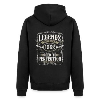 Né en 1952 Legends Cadeau d’anniversaire - Veste à capuche bio Premium Unisexe - noir - Dos - Nico (187cm)