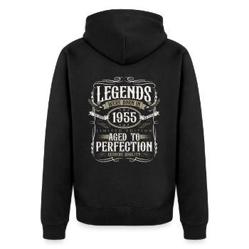 Né en 1955 Legends Cadeau d’anniversaire - Veste à capuche bio Premium Unisexe - noir - Dos - Nico (187cm)