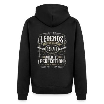 Né en 1978 Legends Cadeau d’anniversaire - Veste à capuche bio Premium Unisexe - noir - Dos - Nico (187cm)