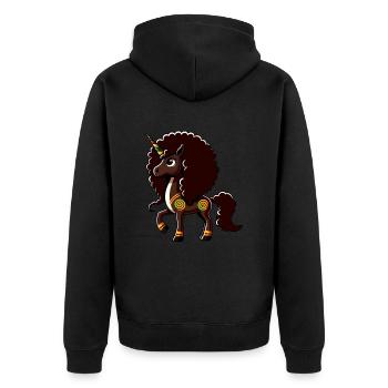 Melanin Unicorn Black Girl Magic - Unisex Premium Organic Zip Hoodie - black - Back - Nico (187cm)