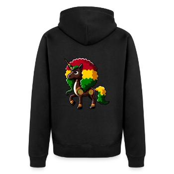 Melanin Unicorn Black Girl Magic - Unisex Premium Organic Zip Hoodie - black - Back - Nico (187cm)