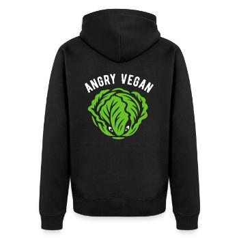 Salade - Végétalien en colère - Régime végétalien - Veste à capuche bio Premium Unisexe - noir - Dos - Nico (187cm)