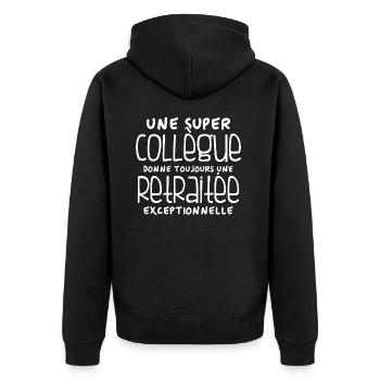 Une super collègue - retraitée exceptionnelle - Veste à capuche bio Premium Unisexe - noir - Dos - Nico (187cm)