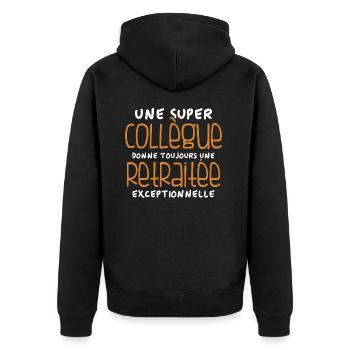 Une super collègue - retraitée exceptionnelle - Veste à capuche bio Premium Unisexe - noir - Dos - Nico (187cm)