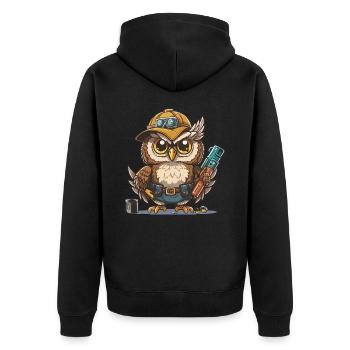 Owl Wood Works - Veste à capuche bio Premium Unisexe - noir - Dos - Nico (187cm)