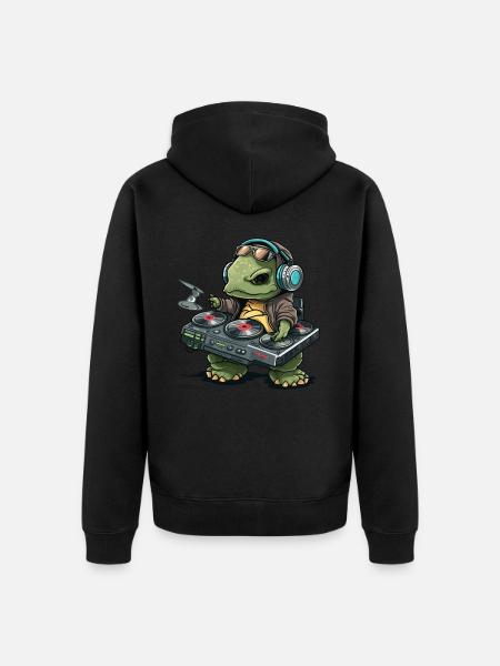 Turtle Beats - Unisex Premium Organic Zip Hoodie - black